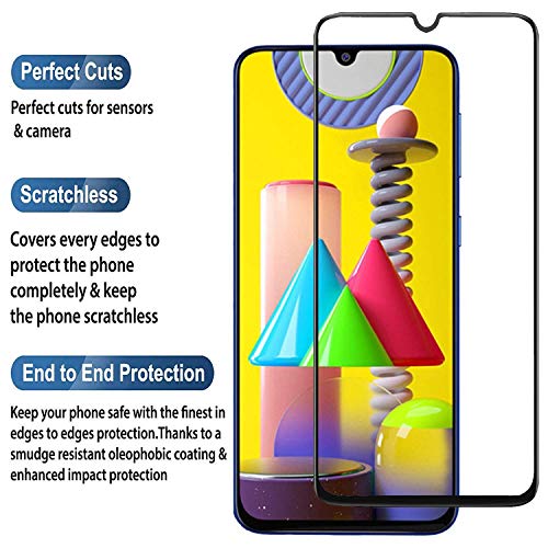 Image of DD SON Screen Protector Full Glue Coverage Edge to Edge Tempered Glass for Samsung Galaxy M31 / F41 / M21 / M21 (2021) / M30 / M30s / A30 / A50 / A20 / A30s / A50s / M10S / M21s / M31 Prime (Black)