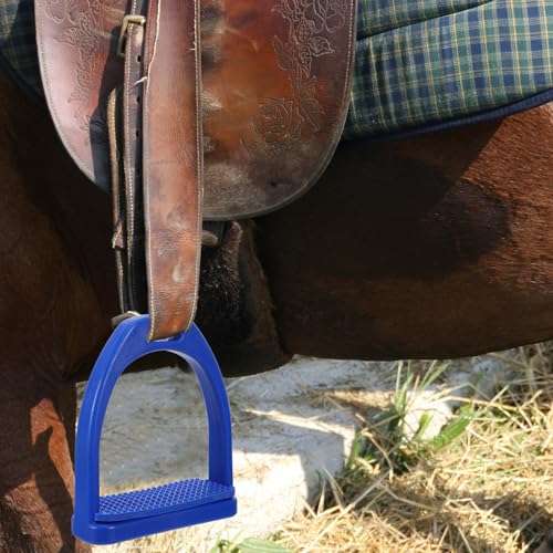 Étriers de selle grosse taille bleus avec coussinets antidérapants en caoutchouc - 6