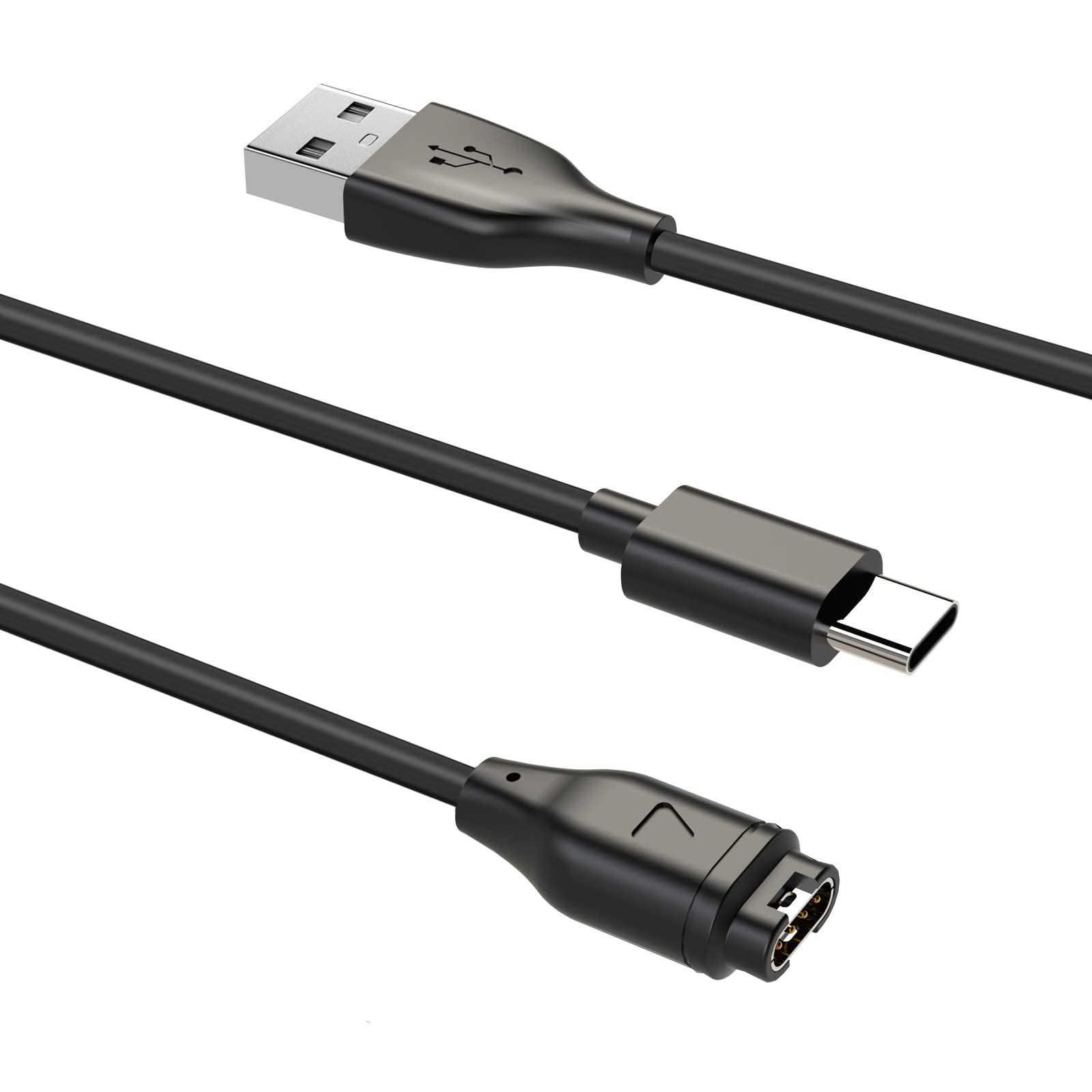 INF Kabel do ładowania kompatybilny z zegarkiem sportowym Garmin USB-C, telefonem komórkowym/zegarkiem sportowym, ładowarką 2 w 1