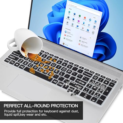 Protector de Teclado Letras Grandes para HP 15.6" Negro miniatura 7
