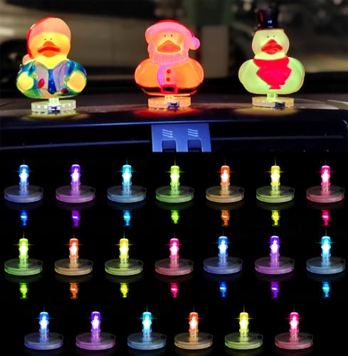 6 Pcs Light Up Duck Plugs,7 Colors Car LED Lights Duck Holder, Light Up Your Duck and Car Holder for Car Dash Duck Holder Mount for Car Lover Car Dashboard Decorations(Excluding Rubber Duck)(6)