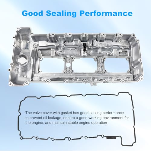 Image of WATERWICH N55 Aluminium Valve Cover Kit Compatible with BMW 2010-2017 335i 535i 530i 640i 435i 740i 740Li X1 X3 X4 X5 X6 Replacement for 11127570292