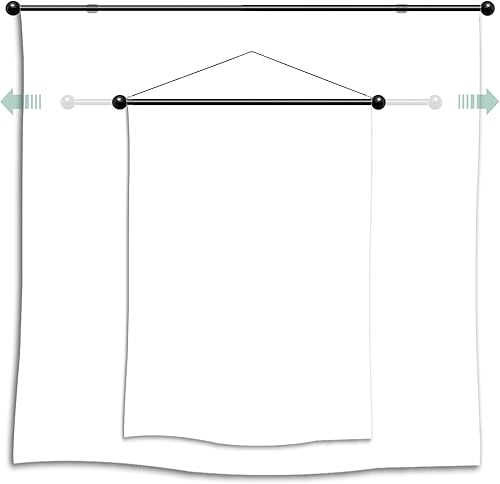 Miniatura 3 de Tapiz colgante telescópico para colgar tapices estéticos para habitación, decoración escalable para colgar en la pared, barra (17-32 pulgadas,