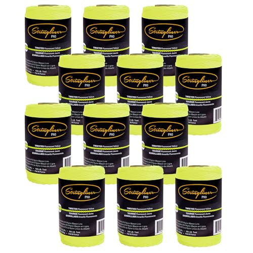 35412 Mason’s Line Replacement Rolls – 1/2 Lb. #18 Construction Replacement Roll Twisted FL Yellow 540'. (12 Pack)