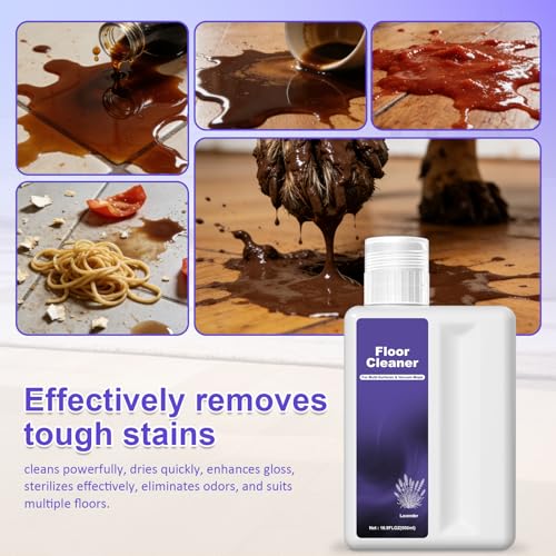 Image of Floor Cleaning Solution Compatible With Dreame Cleaning Solution, Rich, Long-lasting, Floor Cleaner for All Robot Vacuum and Wet /Dry Vacuum Cleaners (Lavender, Total 1 L)