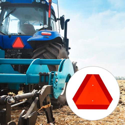 Image of Slow Moving Vehicle Sign with Mounting Bracket Kit, Aluminum Slow Moving Vehicle Triangle Sign for Golf Vehicles Cart Farm Tractor Outdoor Accessories