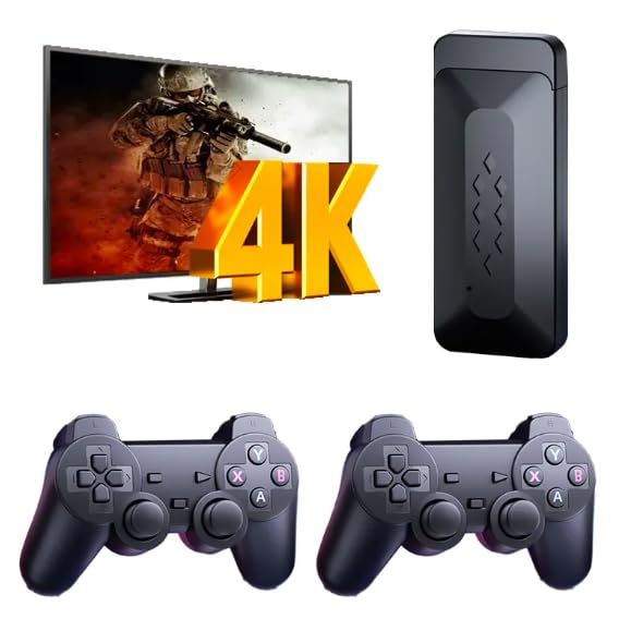 Image of M33 Tv Gaming System, 45+ Emulators,Bulit-in Games Plays PSP, PS,GTA, God of War, 4K HDMI Output Game Stick