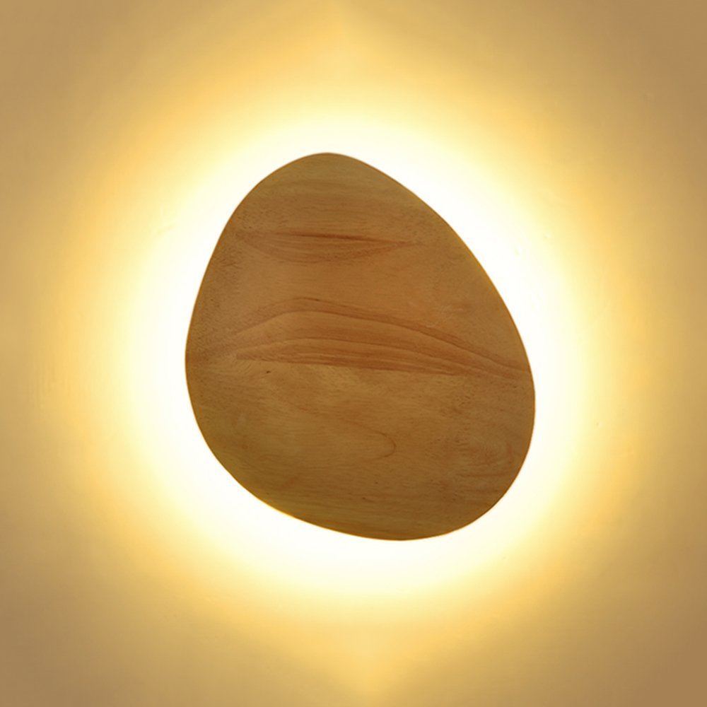 Aplique de madera de 12W para iluminar pasillos oscuros y escaleras con luz cálida
