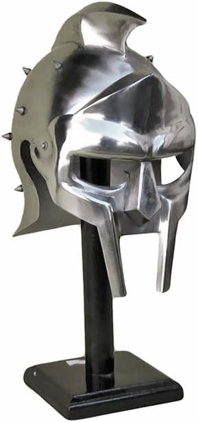 Gladiator Roman Maximus Style Helmet Armor with Spikes Silver