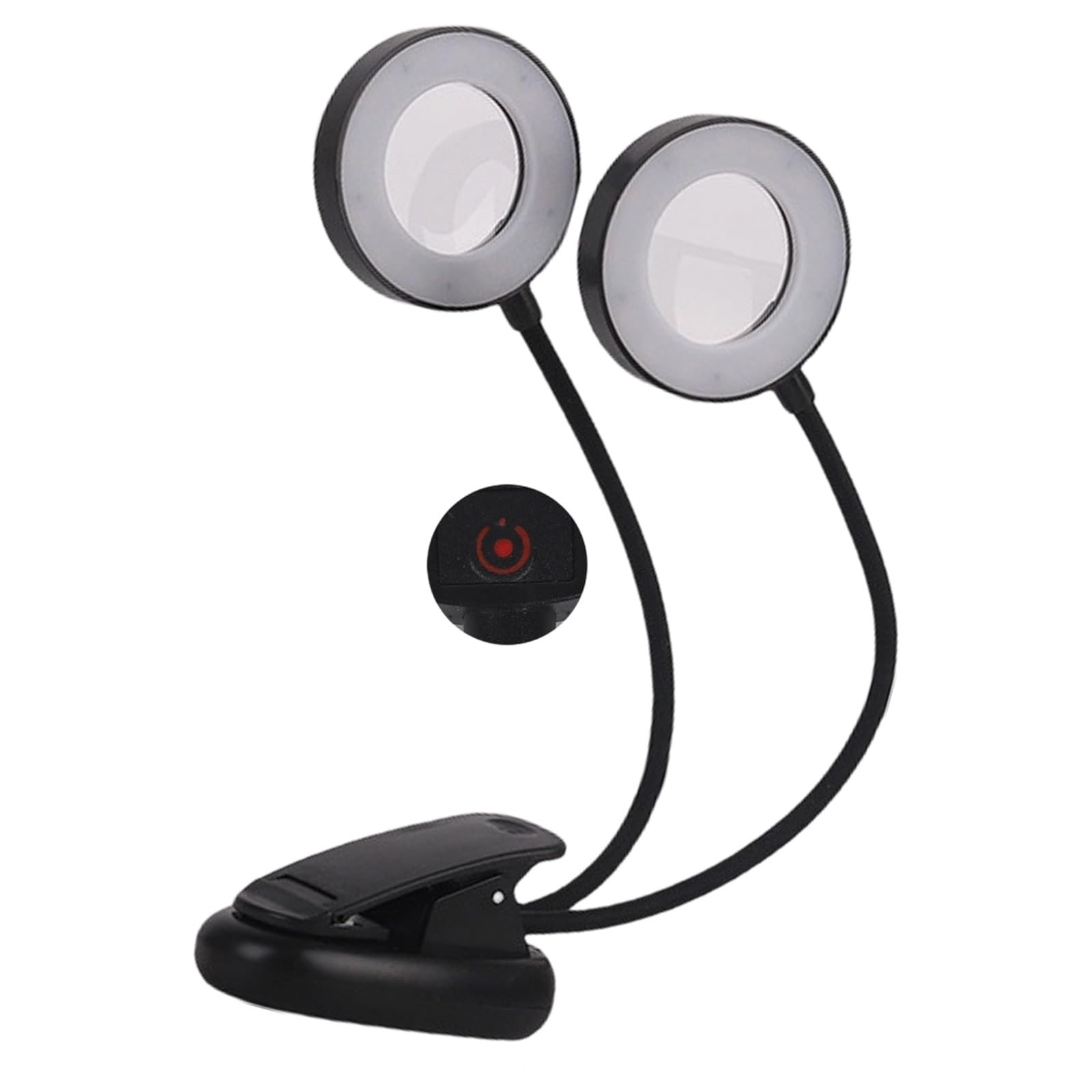Tsophreniq Flexible Gooseneck Reading Table Light Clip on Bedside Lamp Desk Eye Protections with Magnifier Easy to Use Portable LED Night Study Lamp