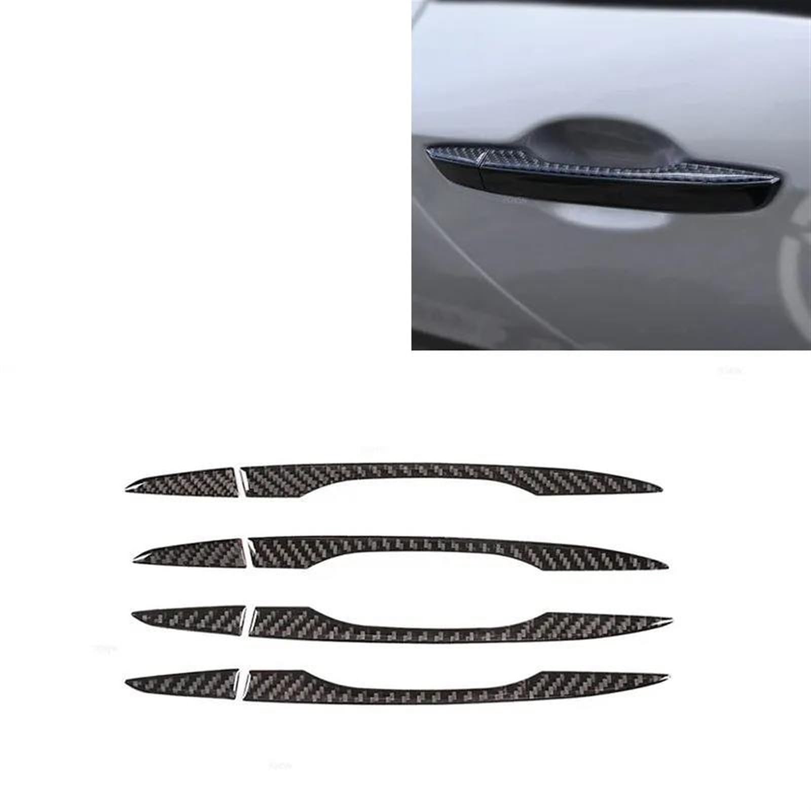 NOHEEU Car Accessories Door Handle Trim ABS Exterior Strip Cover Decorative for Civic 10th Gen 2016-2019