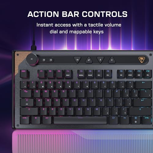 Image of Turtle Beach Command Series KB7 TKL Wired Hall-Effect PC Gaming Keyboard | Touchscreen Command Display, Low-Profile Hall-Effect Switches, Double Shot PBT Keycaps, True 8K Polling, Per Key RGB, Black