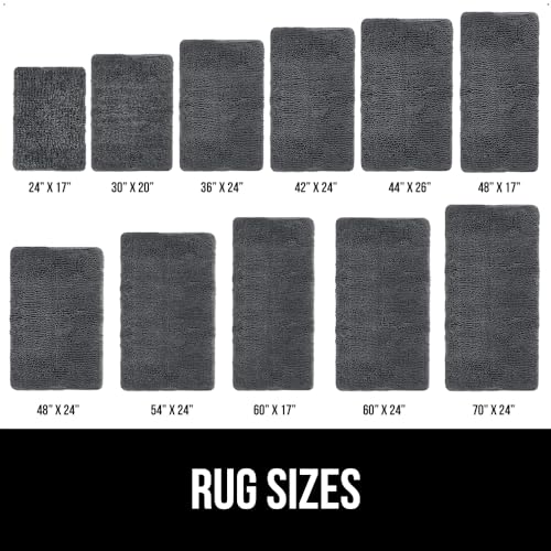 Image of GORILLA GRIP Bath Rug Mat 70x24, Soft Absorbent Chenille, Quick Dry Microfiber Mats, Rubber Backing Washable Shower Floor Rugs, Bathmat Runner, US Designed Bathroom Home Decor Accessories Charcoal