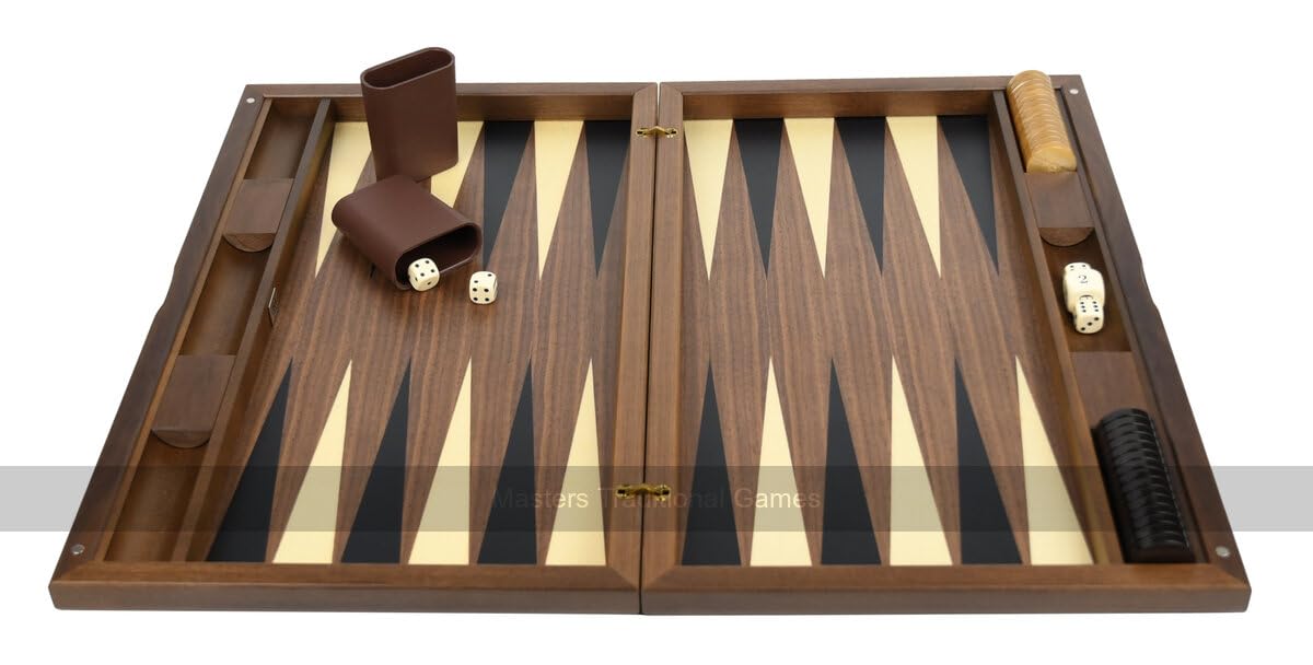 Dal Negro Treviso Iridescent 19-inch Backgammon Set in Walnut Case