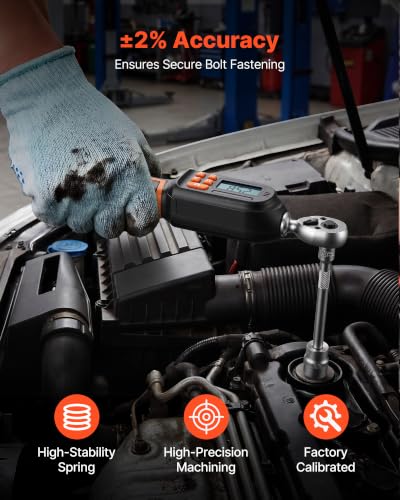 Image of VEVOR Torque Wrench Set 1 /4 inch Drive 42-Piece Digital Torque Wrench 4 Units, ±2% Accuracy, LCD Screen, with Buzzer and LED Indicator, with Sockets, Bits, Extension Bar, Adapter, for Automotive Repair