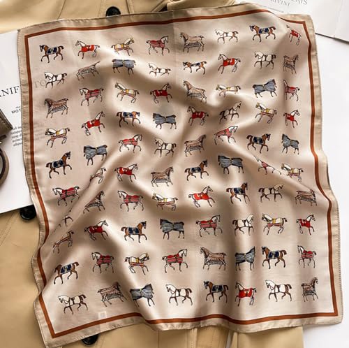 JERLA 100% Mulberry Silk Neck Scarf 21"x21" Small Square Scarfs for Women Gift Packed2