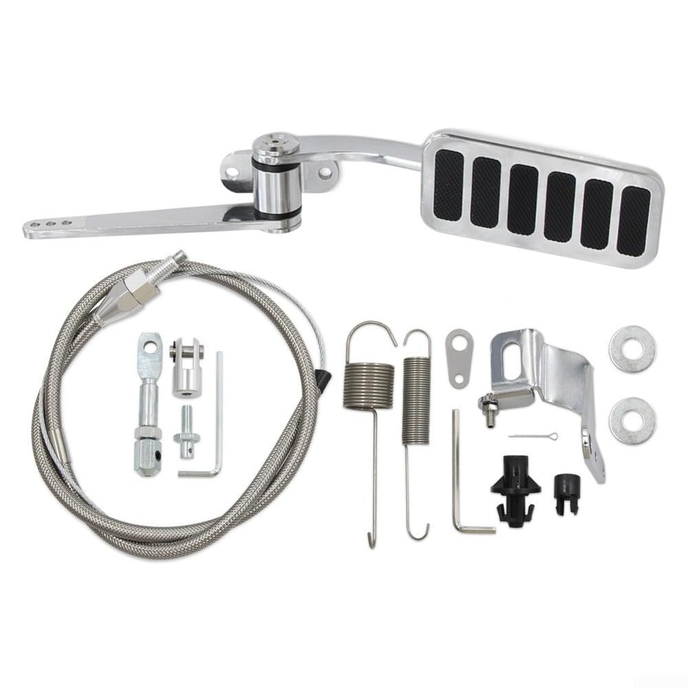 Hochwertiges Aluminium Gaspedal Komplettset mit 36 Zoll Edelstahlseil und 24 Zoll Führungshülle für 2x4-1/2 Zoll Anwendungen Direkter Einbau als Ersatzteil Für Auto Werkstatt und Hobby