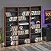 Prepac 3 Column Tall Cabinet Media Storage, Triple Width Wall, Cherry/Black