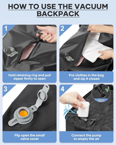 Image of coofay Vacuum Backpack Travel with Pump Vacpack Travel Backpack with Vacuum System Mochila de Viaje Compresion al Vacio Easyvacpack Airbag Backpacks for Traveling Carry on Luggage