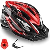 BASECAMP 自転車 ヘルメット 大人用 LEDライト ロードバイク ヘルメット サイクリングヘルメット 超軽量 サンバイザー付き 虫対策 予備用電池付き CPSC認定済み 電動自転車 ヘルメット 57-62cm 調整可能 軽量 透气性 男性 女性 通勤 通学 Lサイズ （BC-010）