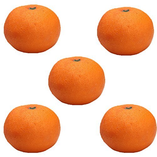 5pcs Orange Plastic Artificial Fruit Plastic Food