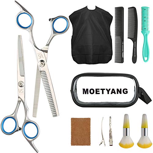 MOETYANG Professional Hair Cutting Scissors Set 12 Pcs Hairdressing Scissors Kit, Haircut Shears