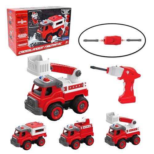 Lexibook, Crosslander® Fireman RC, Camion dei pompieri radiocomandato da assemblare, 3 costruzioni...
