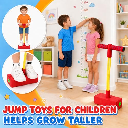 Image of GRAPHENE Kids Pogo Jumper Foam Hopper Toy with Squeaky Sound, Safe Balance Bouncing Stick for Indoor & Outdoor Active Play, Durable Soft Foam Base Jumping Toy for Boys & Girls Age 3 Years+