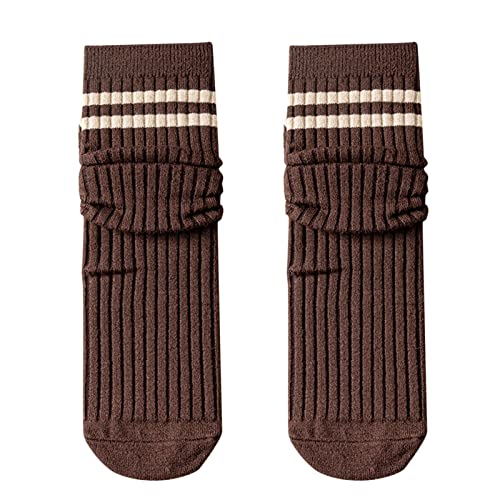 Women Knitted Cotton Striped Socks Mid Tube Autumn And Qinter All Long Tube Pure Cotton Christmas (L, One Size) #TOP18
