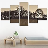 SIGNWIN 5 Panel Canvas Wall Art Modern Art Country Dramatic Global Landscape Multicolor Photography for Home Decorations Ready to Hang - 60