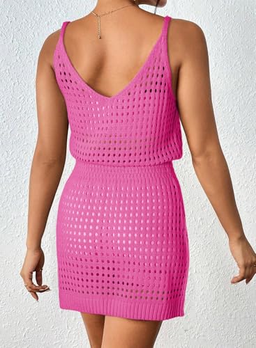 Image of Dokotoo Beach Cover Ups for Women 2026 Crochet Knit Coverup Dress