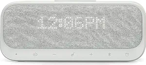 Soundcore Wakey Bluetooth Speakers Powered by Anker with Alarm Clock, Grey Colour, Stereo Sound, FM Radio, Qi Wireless Charger with 7.5W Charging for iPhone and 10W for Samsung