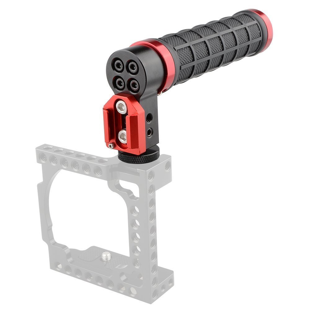 camvateトップハンドルグリップにカメラのホットシューマウントを映画カメラ(ゴムグリップレッド) n5ksbvb Amazon.co.jp: CAMVATE トップハンドルグリップマウント カメラ