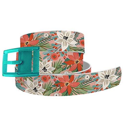 C4 Belts Christmas Holiday Belts for Men & Women, Fits Up to 44 Waist - Accessories for Christmas, Ugly Sweater Party ( Pretty Poinsettia with Turquoise Buckle) C4 Belts Christmas Holiday Belts for Men & Women, Fits Up to 44" Waist - Accessories for Christmas, Ugly Sweater Party ( Pretty Poinsettia with Turquoise Buckle)