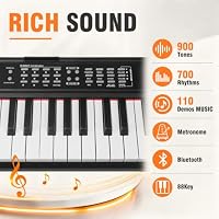 Digital Piano 88 Key Full Size Semi Weighted Electronic Keyboard Piano Set with Stand,Built-In Speakers,Electric Piano Keyboard with Sustain Pedal,Bluetooth,MIDI/USB/MP3 for Beginners Adults — image 3