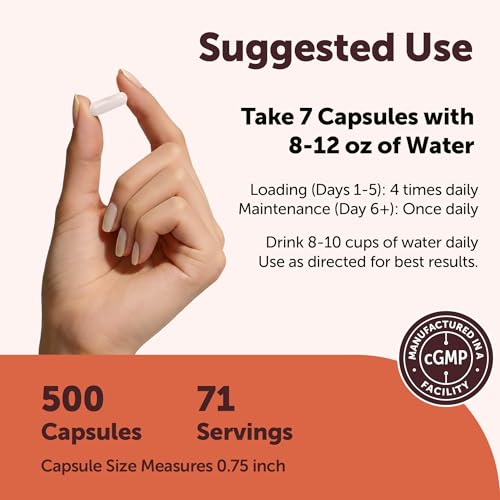 Creatine Monohydrate 5,000mg, 500 Capsules | Pure Creatine Pills – Micronized + Unflavored Powder Source, Easy Absorption | Keto, Non-GMO - Image 4