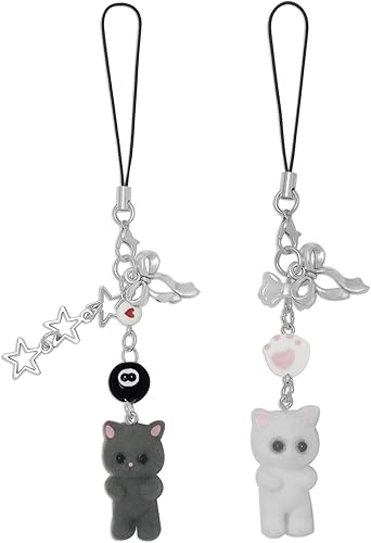Miniatura 14 de Dijes Lindos para Teléfono con Gatos Peludos, Dijes Estéticos Y2K para Correas de Teléfono, Dijes para Bolsas, Cámaras y Adornos cachorro