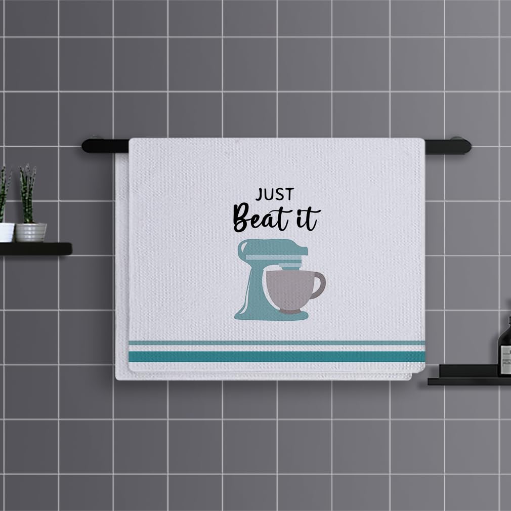 Trapos Cocina Estampado Azul - Gris Paños de Cocina Suaves y Absorbentes Paños Cocina Reutilizables Trapos de Cocina para Secar Toallas Lavable Toallas de Barra Juego de 4 (40x60cm)