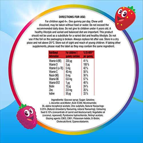 Centrum MultiGummies, Immunity Support, gummy multivitamins for kids with Mixed Berry, Natural Fruit Flavour, Includes key vitamins C and D, 30 Chewable Gummies - Image 3