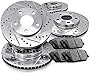 R1 Concepts Front Rear Brakes and Rotors Kit |Front Rear Brake Pads| Brake Rotors and Pads| Ceramic Brake Pads and Rotors |fits 2016-2019 Hyundai Sonata, 2016-2020 Kia Optima