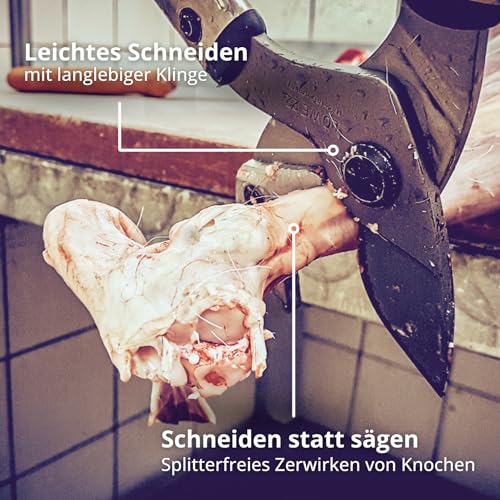 Original LÖWE große Jagdschere 22.150 - mit antihaftbeschichtete und korrosionsgeschützte Klingen - zum Aufbrechen und Zerwirken von Knochen und Fleisch