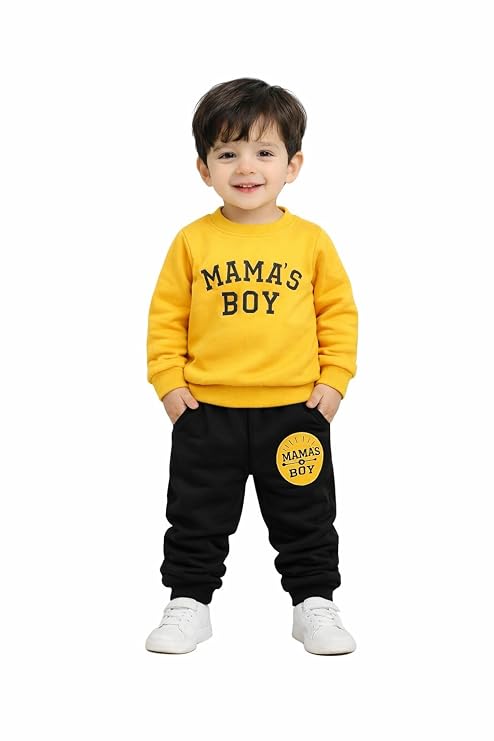 NOVA BLOOM Boys Yellow Full Sleeve Cotton Dress for Summer | Kids Casual Wear Shirt & Pant Set | Soft Breathable Clothing for Boys1-6 Years | Lightweight Outfit