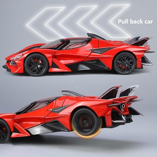 Image of Invite Enterprise Compatible for 1:32 Apollo Evo Toy Car Model, Diecast Collectible Pull Back Model Car with Sound and Light, Toy Gift Vehicles for Adults Kids Boys Girls【Red】