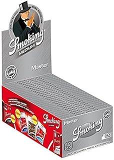 25 Smoking Brand Master Ultra Thin Ultra Slim Leaf 1 1/4 Cigarette Rolling Papers Packs (50 Leaves/Pack) + Beamer Smoke Sticker. For Legal Smoking Herbs, Rolling Tobacco, Herbal Mixes, Rollers,Ryo,Myo