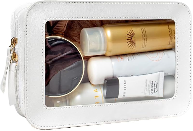 Necessaire transparente FFpaw com zíper, modelo CLEAR, 23,5 cm x 15,5 cm x 7 cm