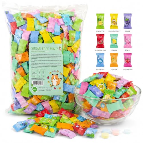 Image of Trending Mint Candy Assorted Fruit Flavors | Imported Sugar Free Mints | Refreshing Breath Candy | Individually Wrapped | 100g Pack