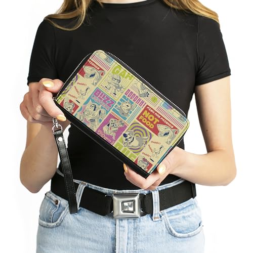 Buckle-Down Women's PU Zip Around Wallet Rectangle-Pixar Studios Collection, 7.5"x4.5"4