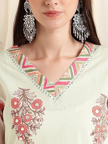 Image of MIRCHI FASHION Pure Cotton Women Straight Batik Printed Kurti Set with Dupatta and Pant
