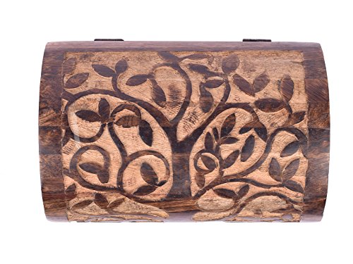 Storeindya AI-BOX-06BB_NEW Large Wooden Tree Of Life Chest Box Decorative Jewelry Trinket Holder Keepsake Storage Box Organizer Multi-Utility 9 X 6 Inches thumb #2