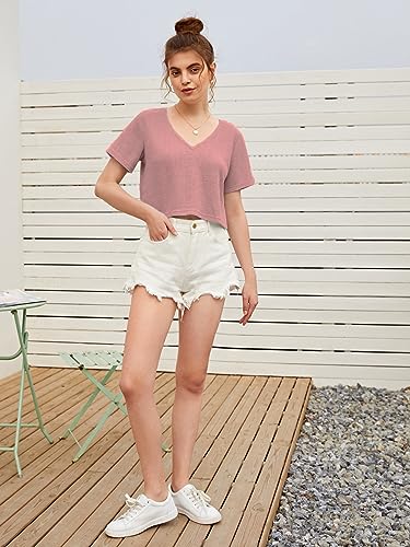 Image of Zilcon Bricks Womens Fashion Crop top for Woman Casual Short Sleeve Shirts for Woman | Women Fashion | Formal Shirts for Women